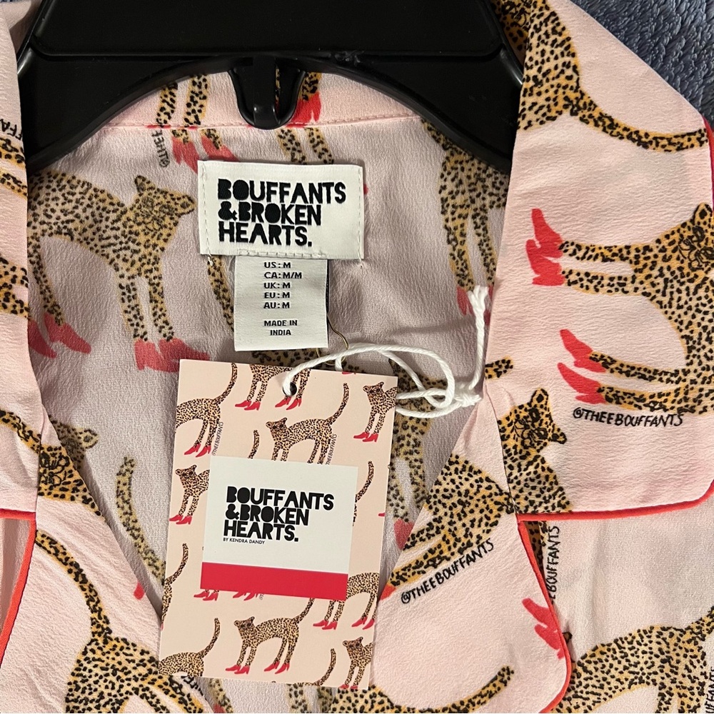 Bouffants & Broken Hearts Cheetah Shorty Pajama Set Medium Pink - Picture 7 of 17